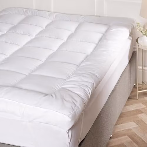 OHS Super King Orthopaedic Mattress Topper, White, 10cm Depth, W/D/H: 180 x 200 cm
