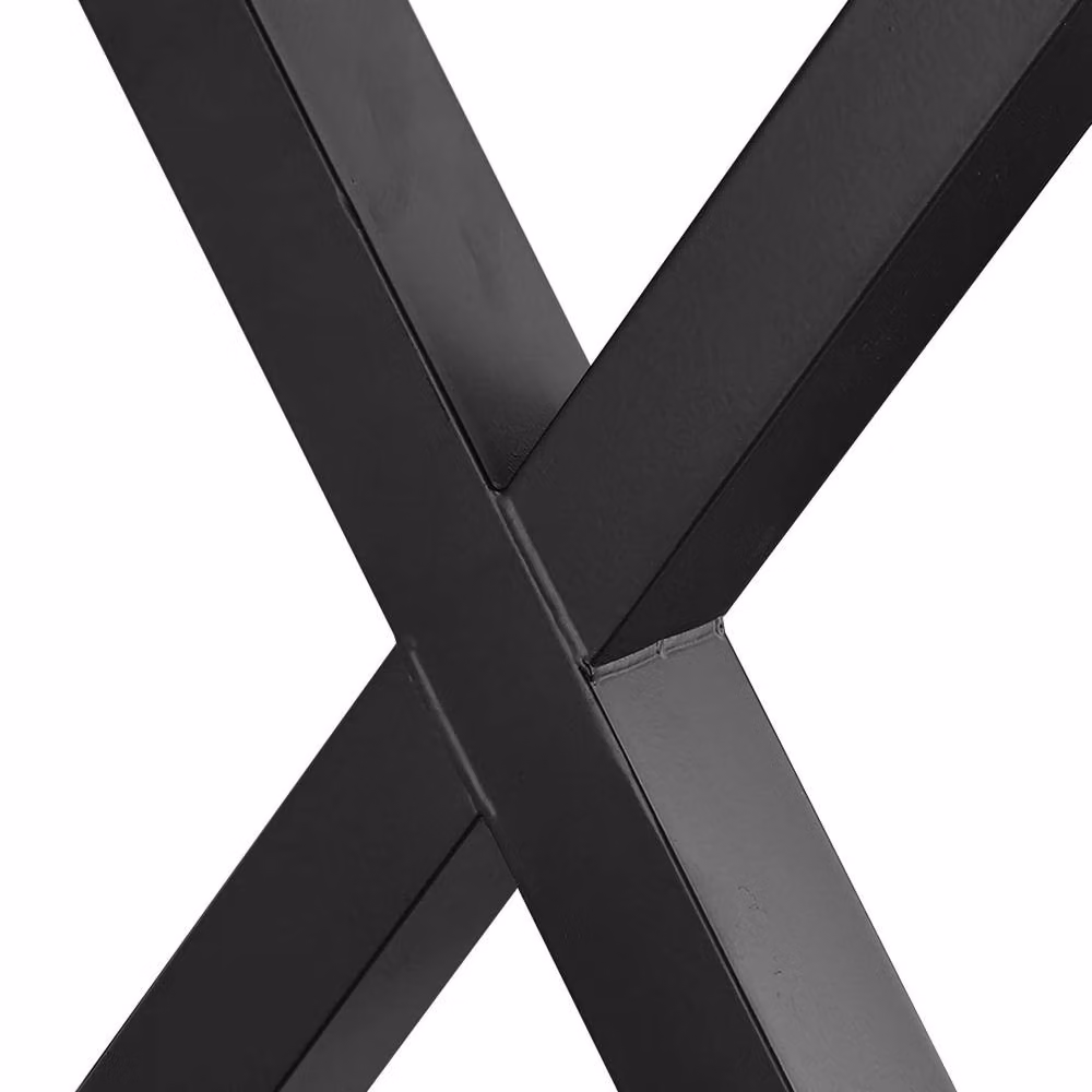 SPETLEK Set of 2 Black Industrial Steel X Shape Table Legs – 4