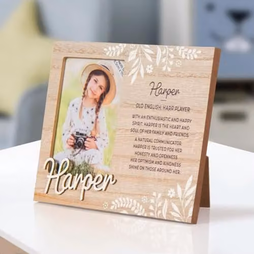 History & Heraldry Harper Pre-personalised Child's Picture Frame, Brown, W: 11 cm, H: 8.5 cm – 1