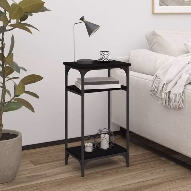Berkfield Home Black Side Table in Engineered Wood, W/D/H: 40 x 30 x 75 cm