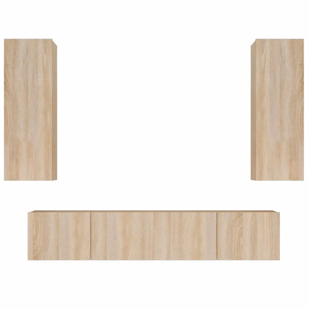 Berkfield Home 4 Piece Sonoma Oak TV Cabinet Set in Brown – 2