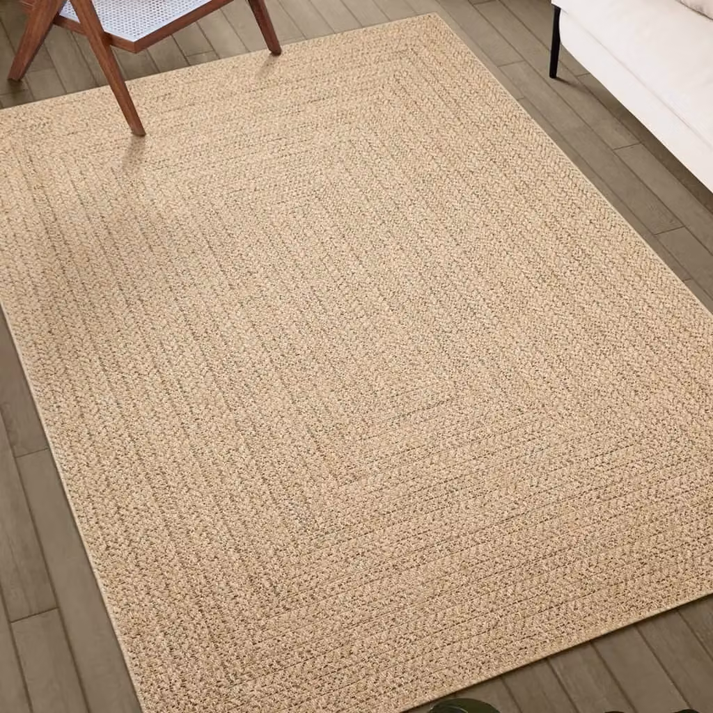 Berkfield Home Jute Look Indoor and Outdoor Rug in Brown and Beige, W: 140 cm, D: 200 cm – 1