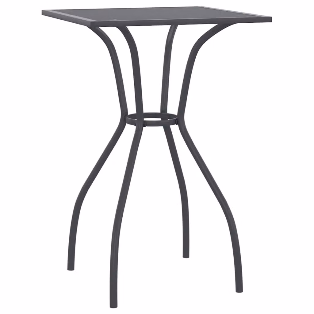 Berkfield Home Modern Geometric Garden Table in Anthracite Steel Mesh, W/D/H: 50 x 50 x 72 cm – 2