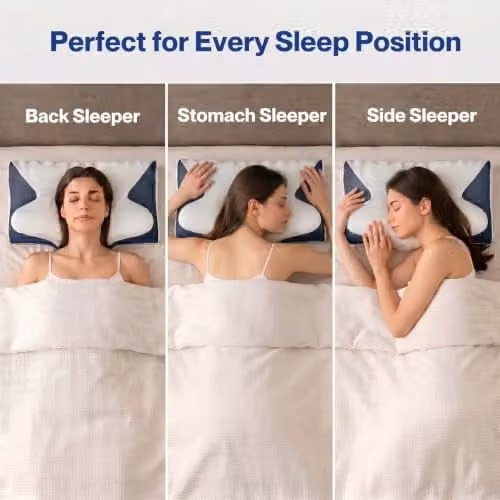 Lavio Cervical Contour Memory Foam Pillow for Neck and Shoulder Pain Relief, Firm Support for Side, Back and Stomach Sleepers, with Removable Washable Cover – 2