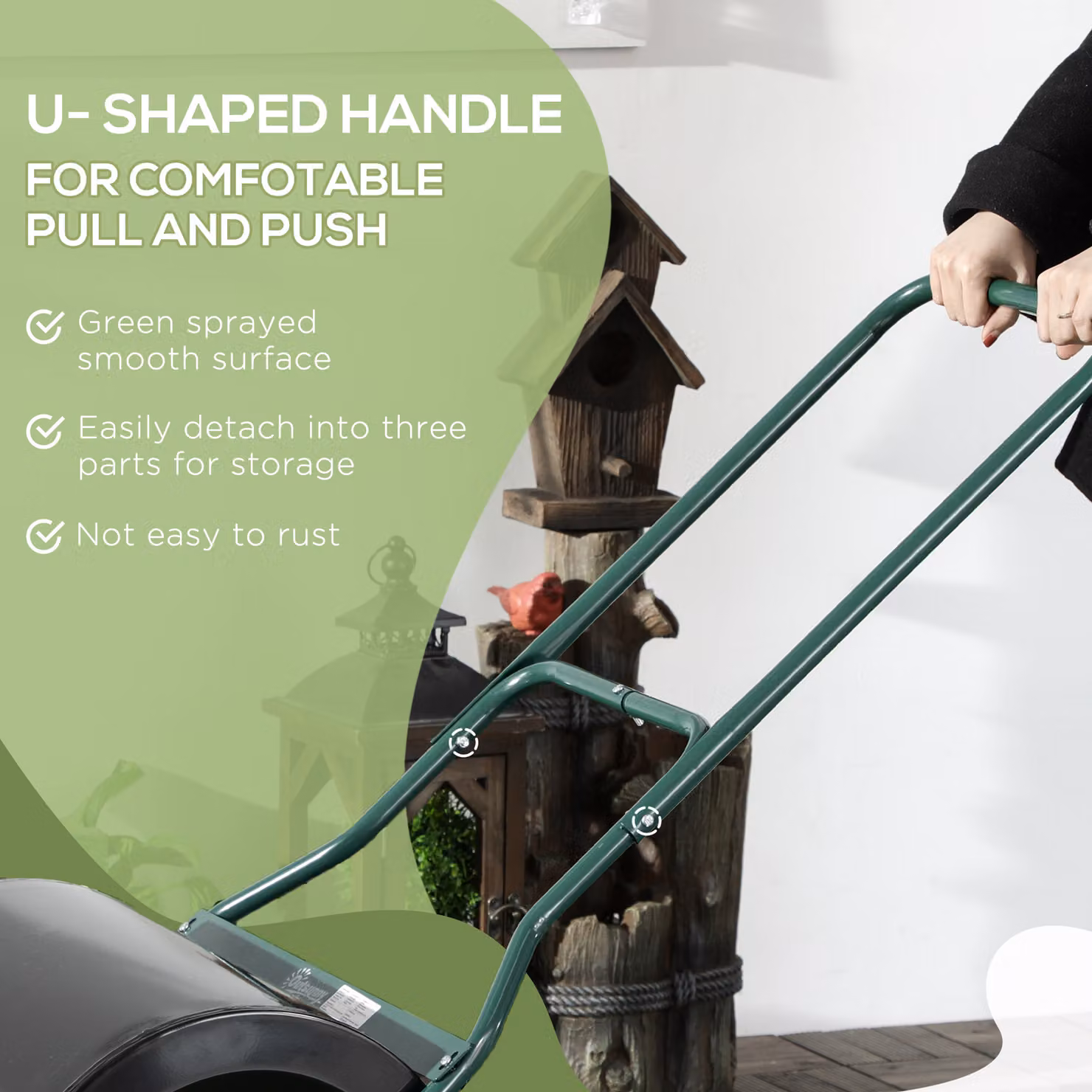 Outsunny Steel Garden Lawn Roller with Fillable Cylinder and Handle, Diameter: 50 cm – 5