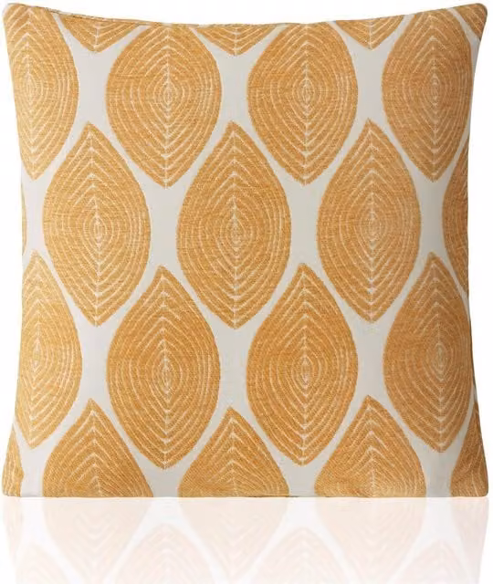 Luxury Living Bliss Cut Velvet Cushion in Yellow, W/D/H: 45 x 45 x 45 cm