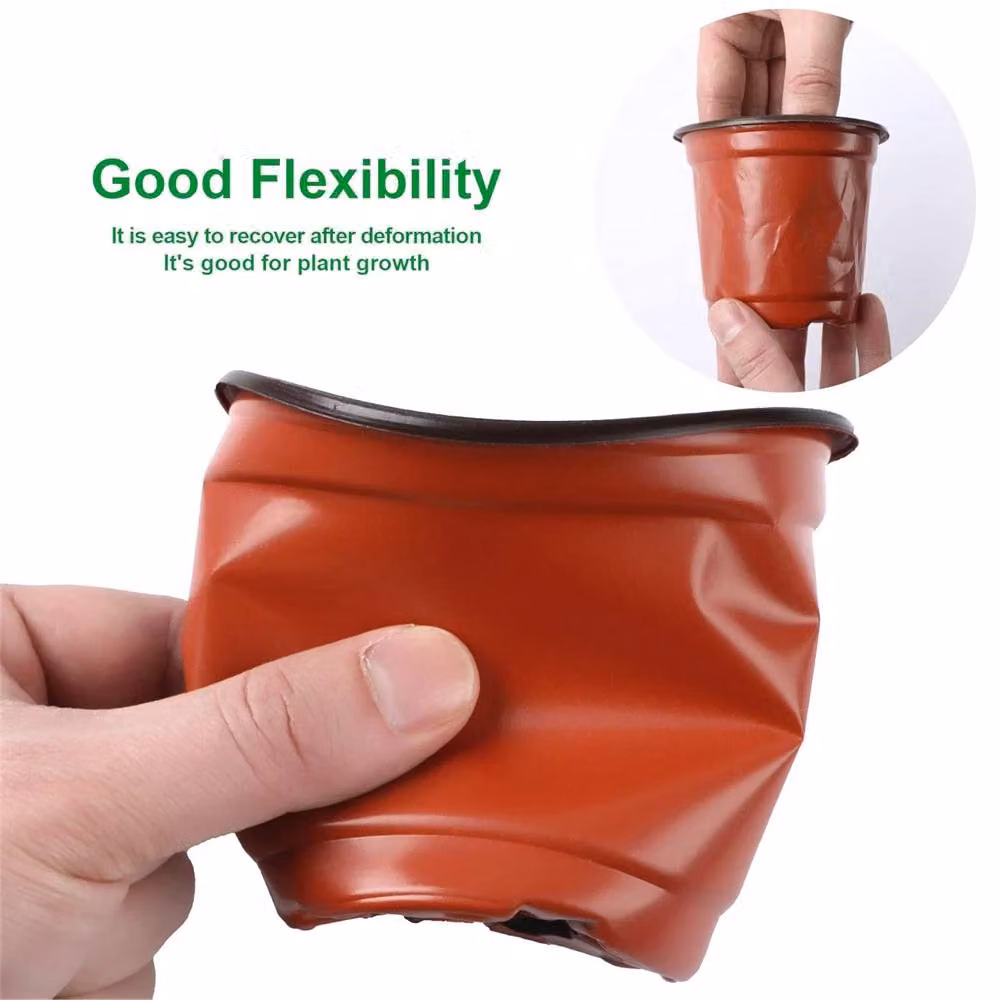 Nordara 200-Piece Brown Plastic Garden Pots for Nursery Seedlings and Flower Growing, Diameter: 9 cm – 3