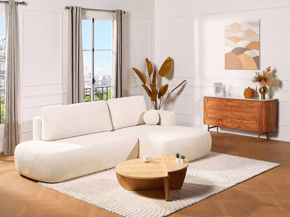 Vente-unique Aloeve Set of 2 Nested Coffee Tables in Light Oak and Beige – 3