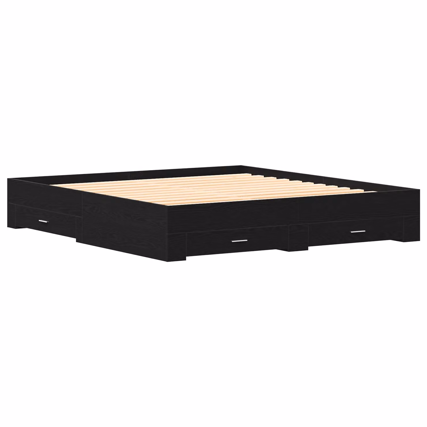 Berkfield Home Modern Bed Frame with Drawers in Black Oak, W: 180 cm, D: 200 cm – 2