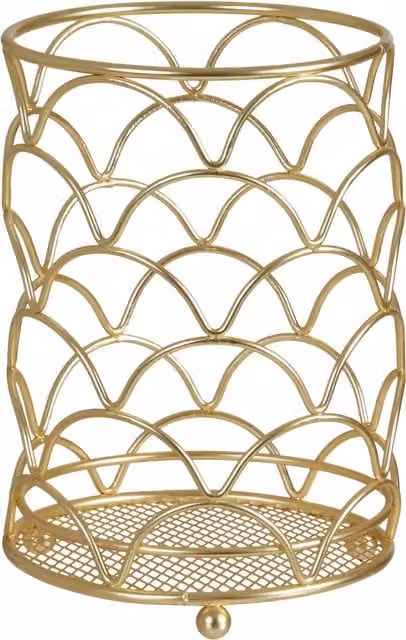Orsina Vertex Deco Matte Gold Metal Freestanding Utensil Holder - Gold