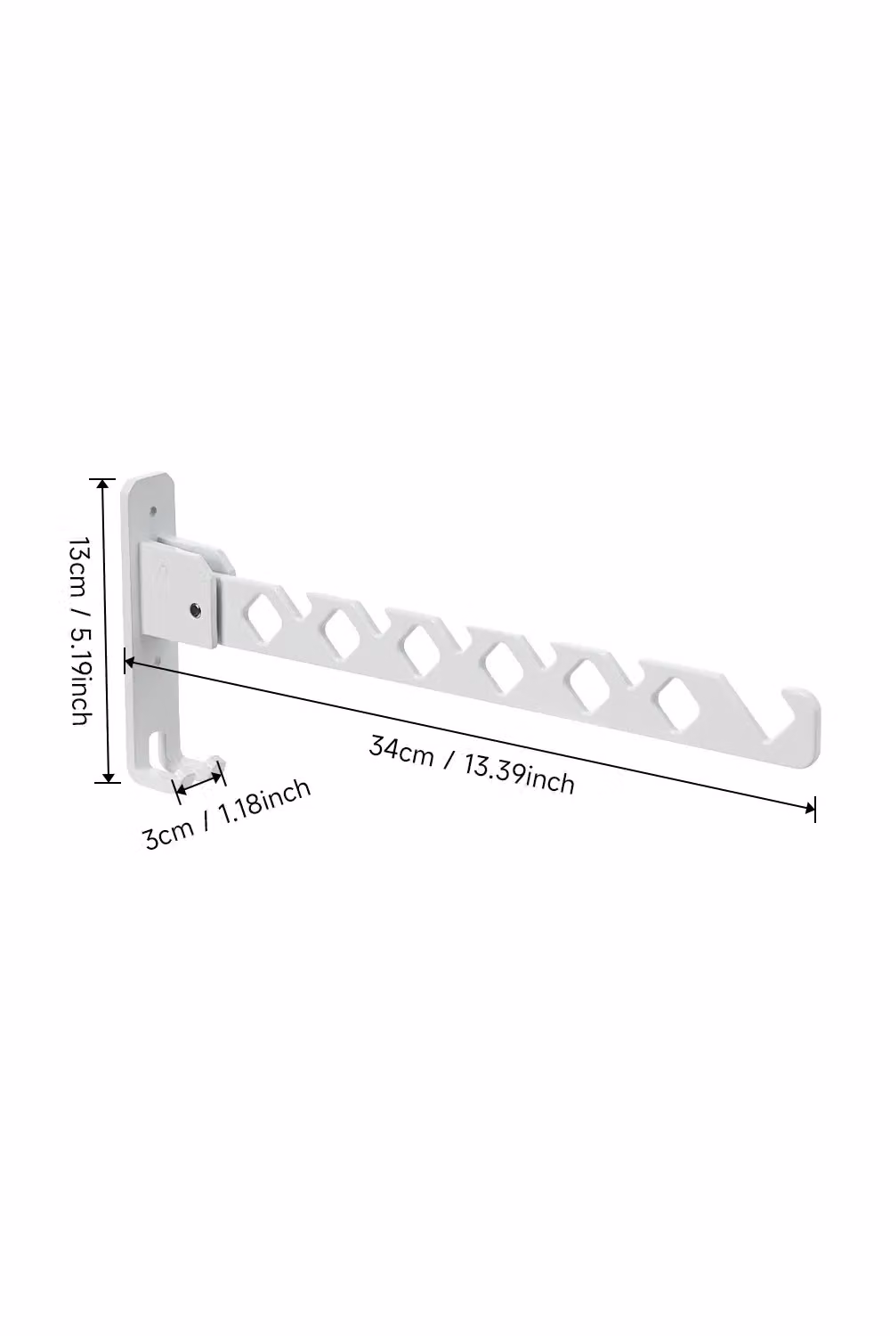 H&O Direct 2-Piece White Wall Mounted Aluminium Clothes Drying Racks with Garment Hooks – 2