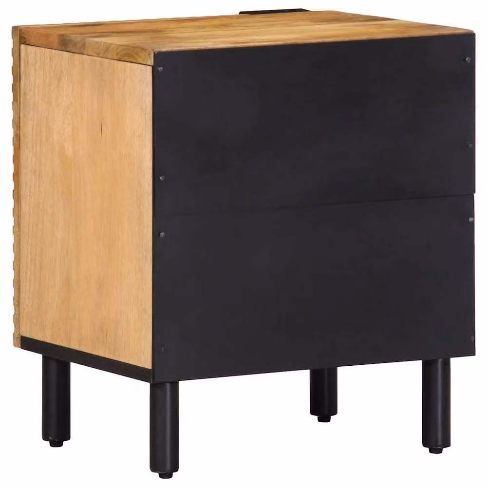 Berkfield Home Set of 2 Brown Mango Wood Bedside Cabinets, W/D/H: 40 x 33 x 46 cm – 3