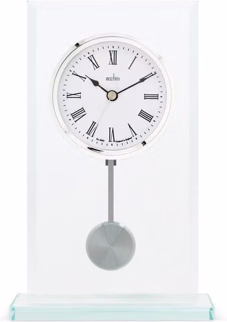 Acctim La Collina Pendulum Mantel Clock in Metallic Silver with Quartz Movement