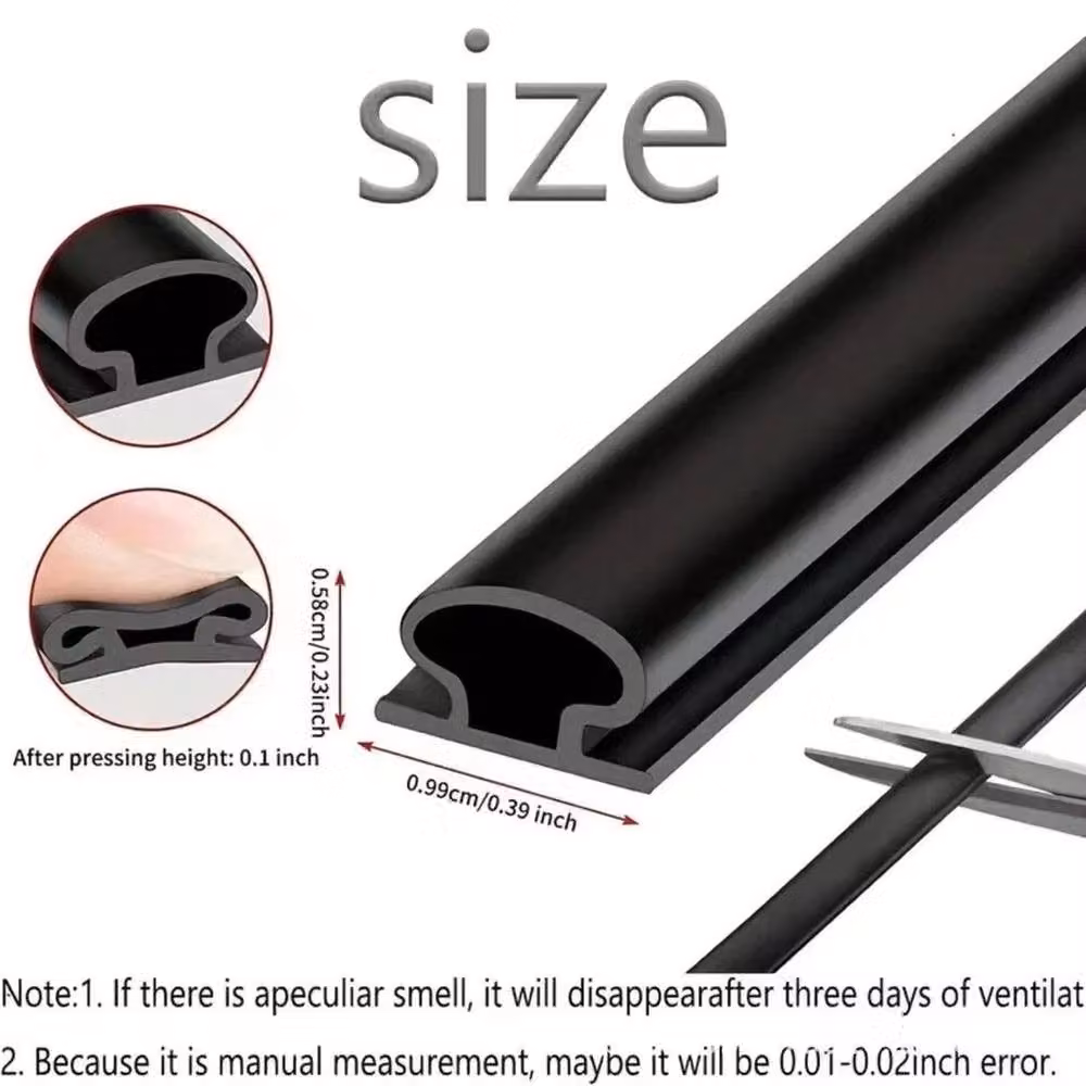 EONLION Black EPDM Rubber Weather Stripping Door Seal Profile D – 2