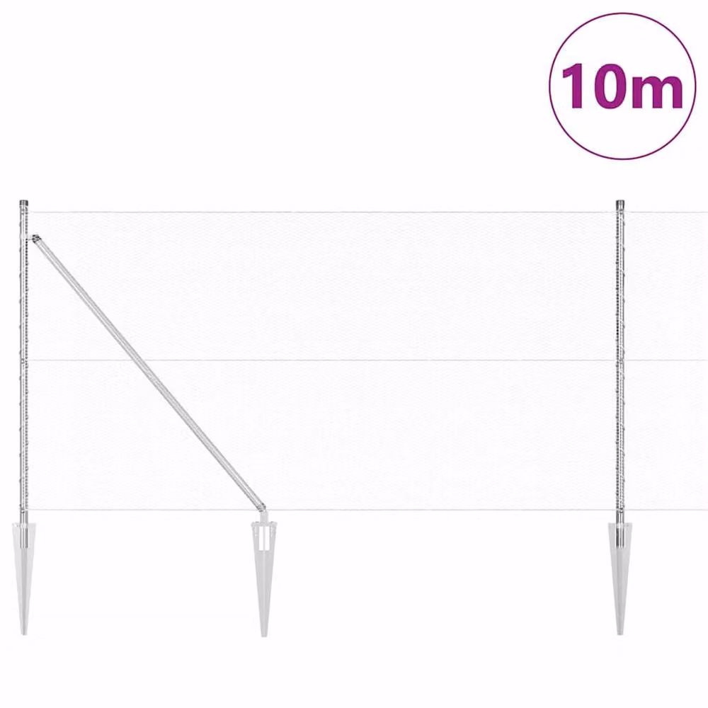 Berkfield Home Hexagon Fence in Silver Galvanised Steel, H: 120 cm x W: 10 m – 2
