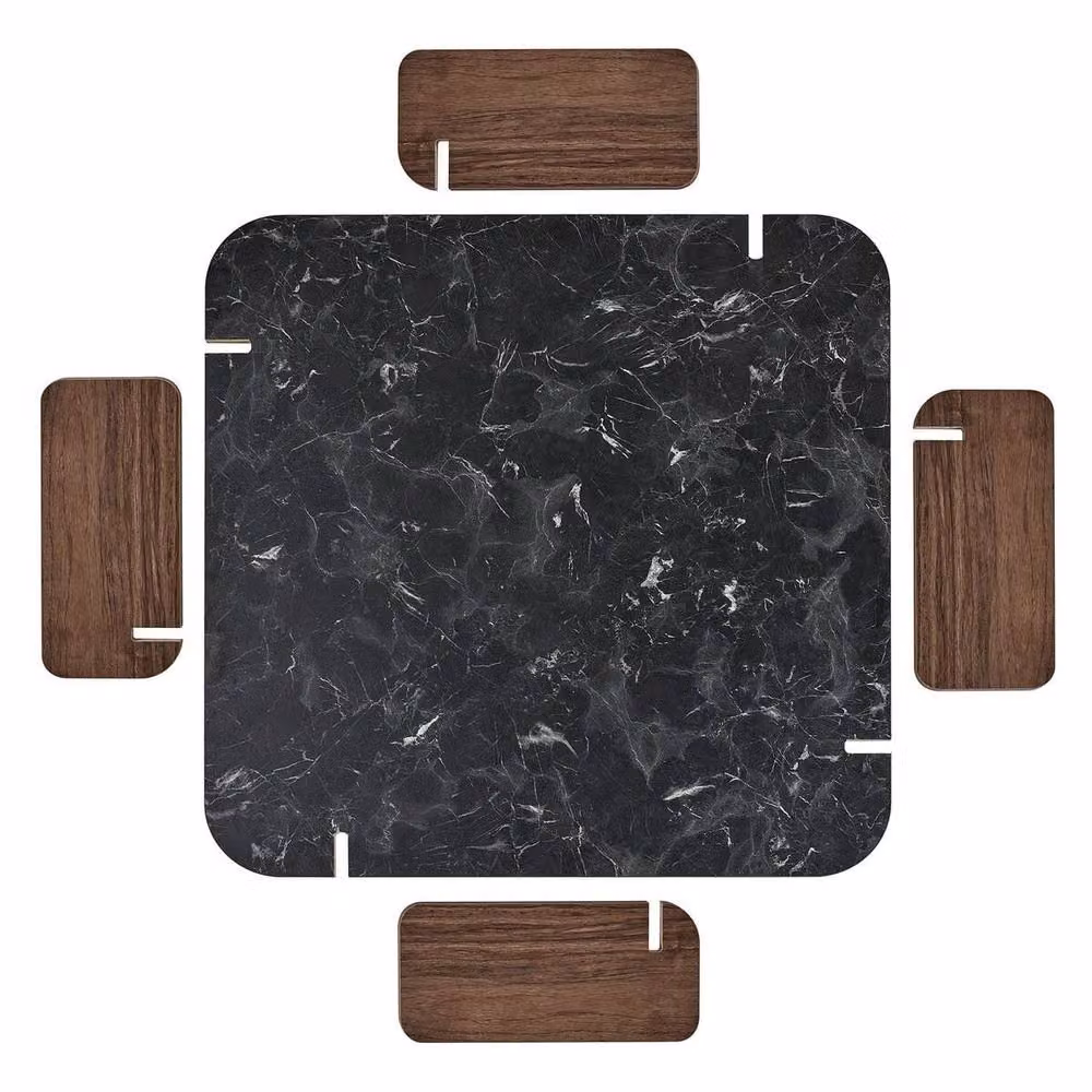 CALICOSY Square Coffee Table in Black, W/D/H: 90 x 90 x 35 cm – 4