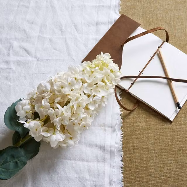 Lemon Pavilion White Artificial Spear Hydrangea, W15 x D15 x H88 cm