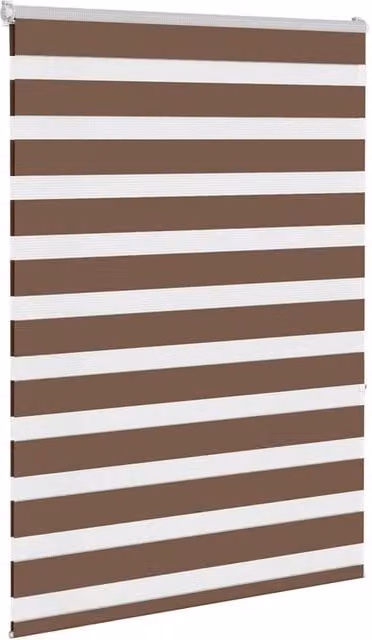 Berkfield Home Elegant Zebra Blind in Brown, W: 115 cm, H: 150 cm, Polyester Fabric – 1