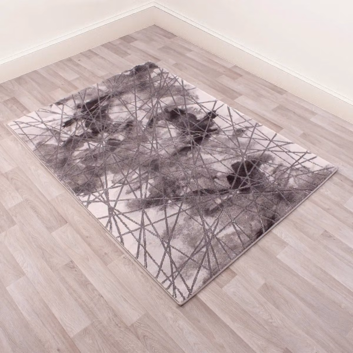The Rug Shop UK Modern Abstract Grey Polyester Easy Care Area Rug W: 200 cm, D: 290 cm – 2