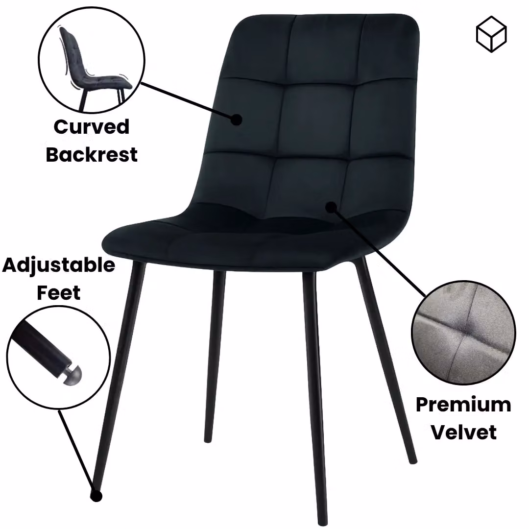 Kosy Koala Oak Effect Dining Table Set with 2 Black Velvet Chairs and 1 Bench in Beige – 2