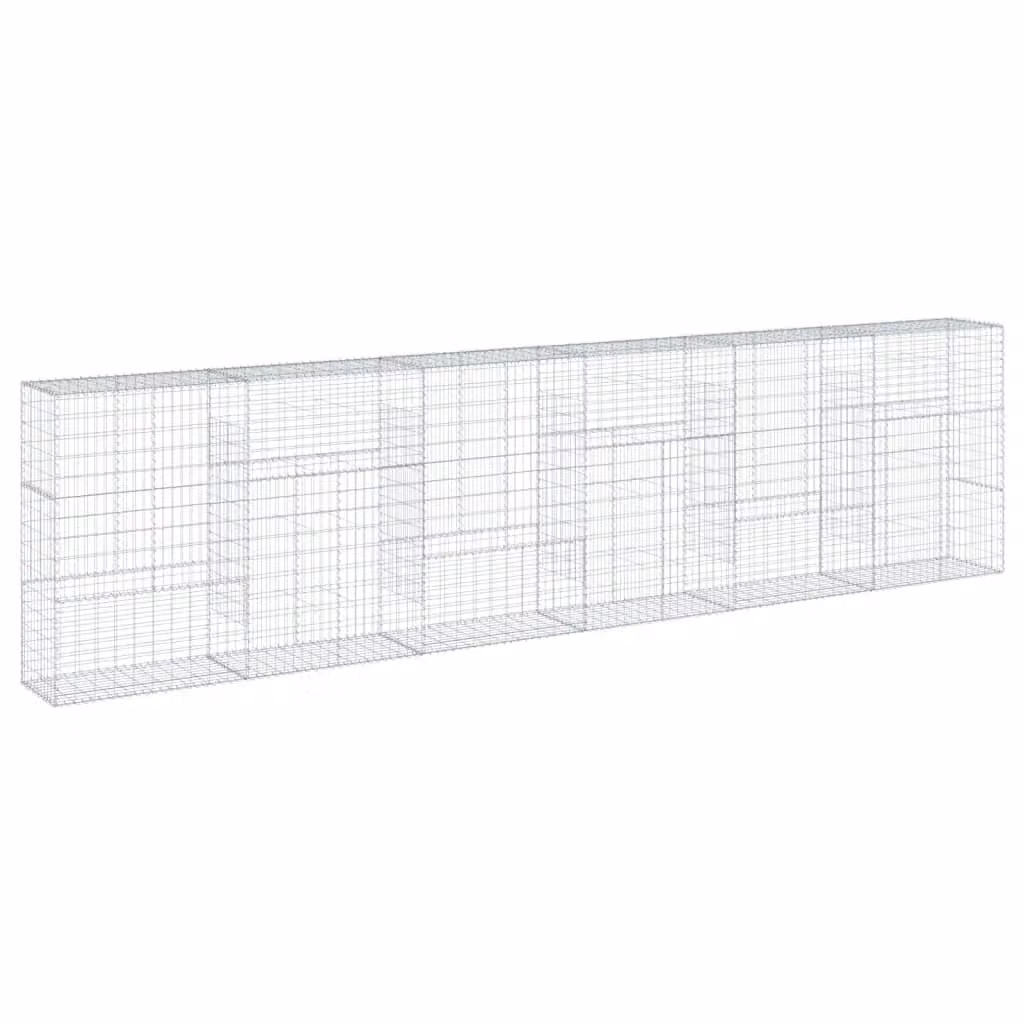 Berkfield Home Gabion Basket with Cover in Silver Galvanised Steel, W/D/H: 600 x 50 x 150 cm – 2