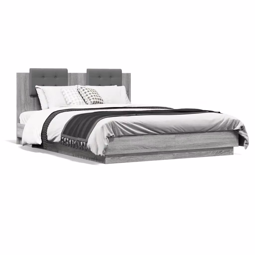 Berkfield Home Grey Sonoma Bed Frame without Mattress W: 140 cm, D: 200 cm – 2