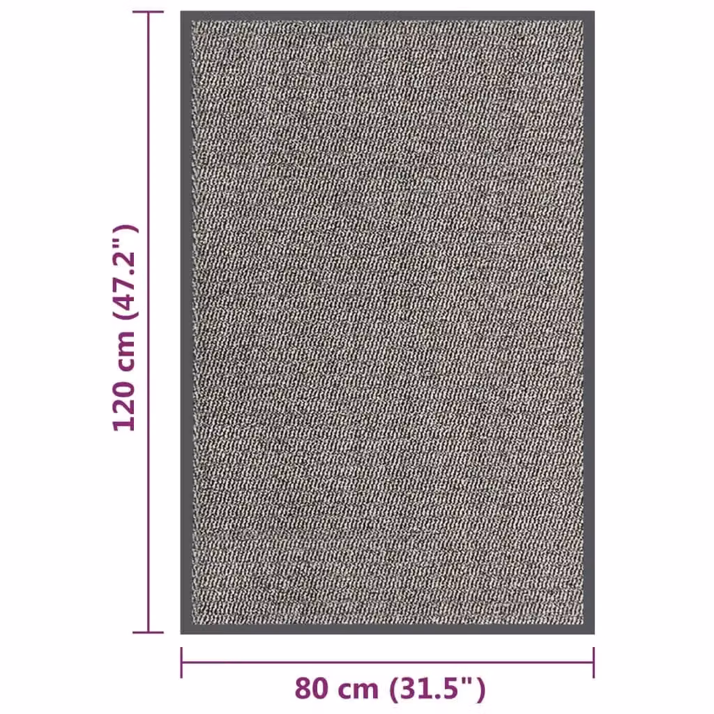 Berkfield Home Tufted Non-Slip Doormat, Brown, W: 80 cm, D: 120 cm – 2