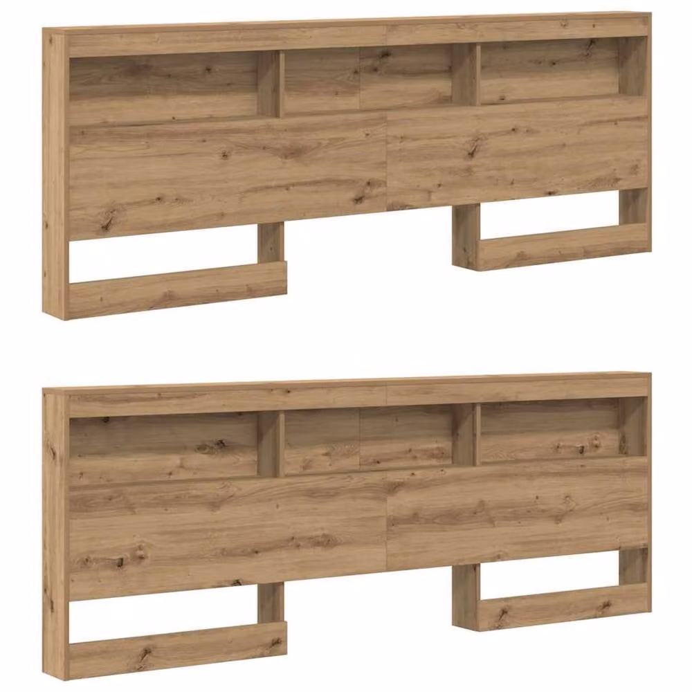 Berkfield Home Artisan Oak Storage Headboard with Shelf, Brown, Width: 180 cm – 4