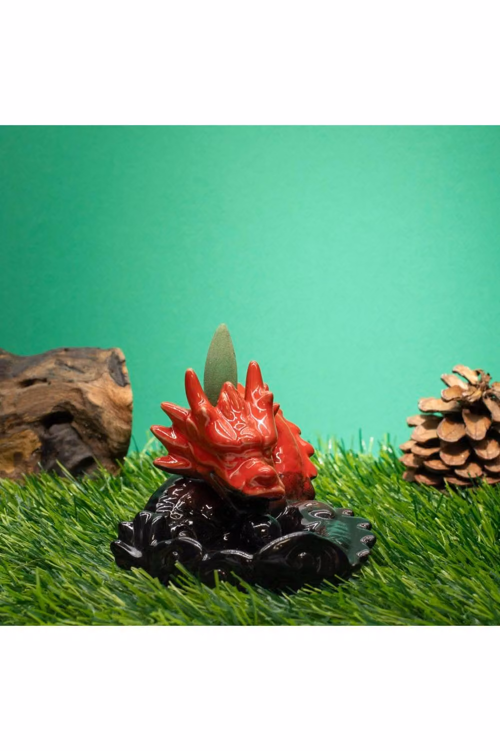 KDMD Red Dragon Ceramic Backflow Incense Burner and Cone Holder – 2