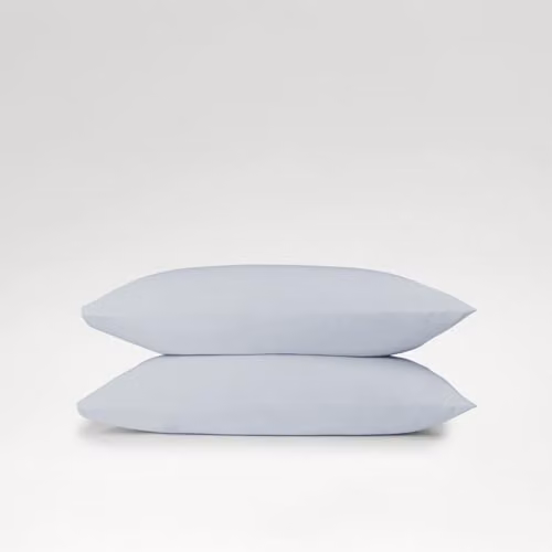 Christy Set of 2 Organic Cotton Percale King Pillowcases in Classic Blue – 2