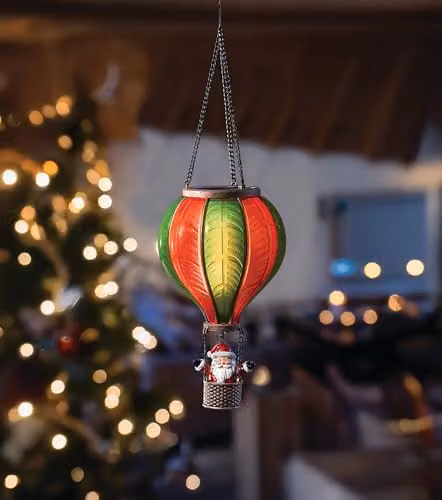 Smart Garden Santa’s Flaming Hot Air Balloon Indoor Hanging Light, Multicolour Christmas Decoration with Warm White LED Glow, Height: 45 cm – 2