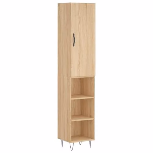 vidaXL Modern Highboard in Brown, W/D/H: 34.5 x 34 x 180 cm