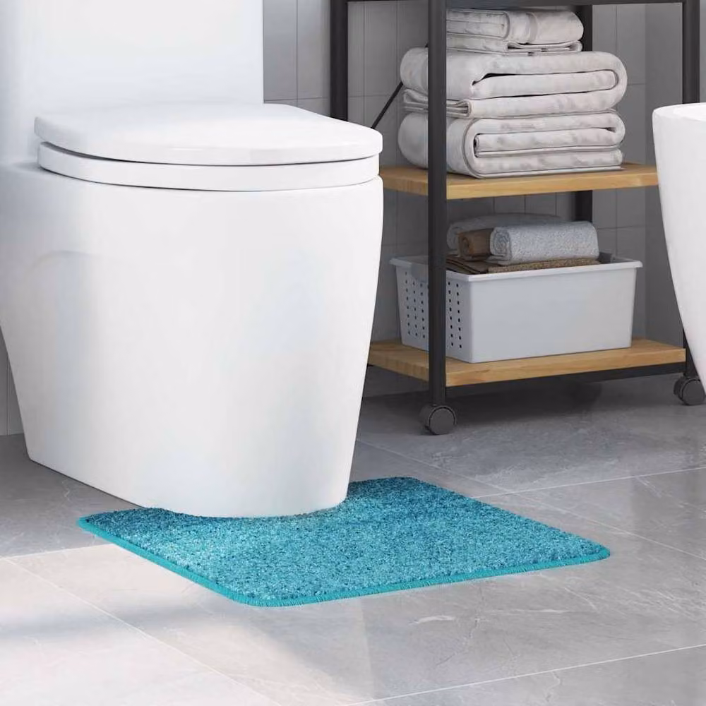 Berkfield Home Non-Slip Turquoise Microfibre Bath Mat, W/D: 50 x 50 cm – 1