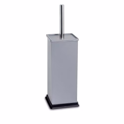 Harbour Housewares Matte Grey Square Toilet Brush and Holder Set with Enclosed Stainless Steel Design – 1