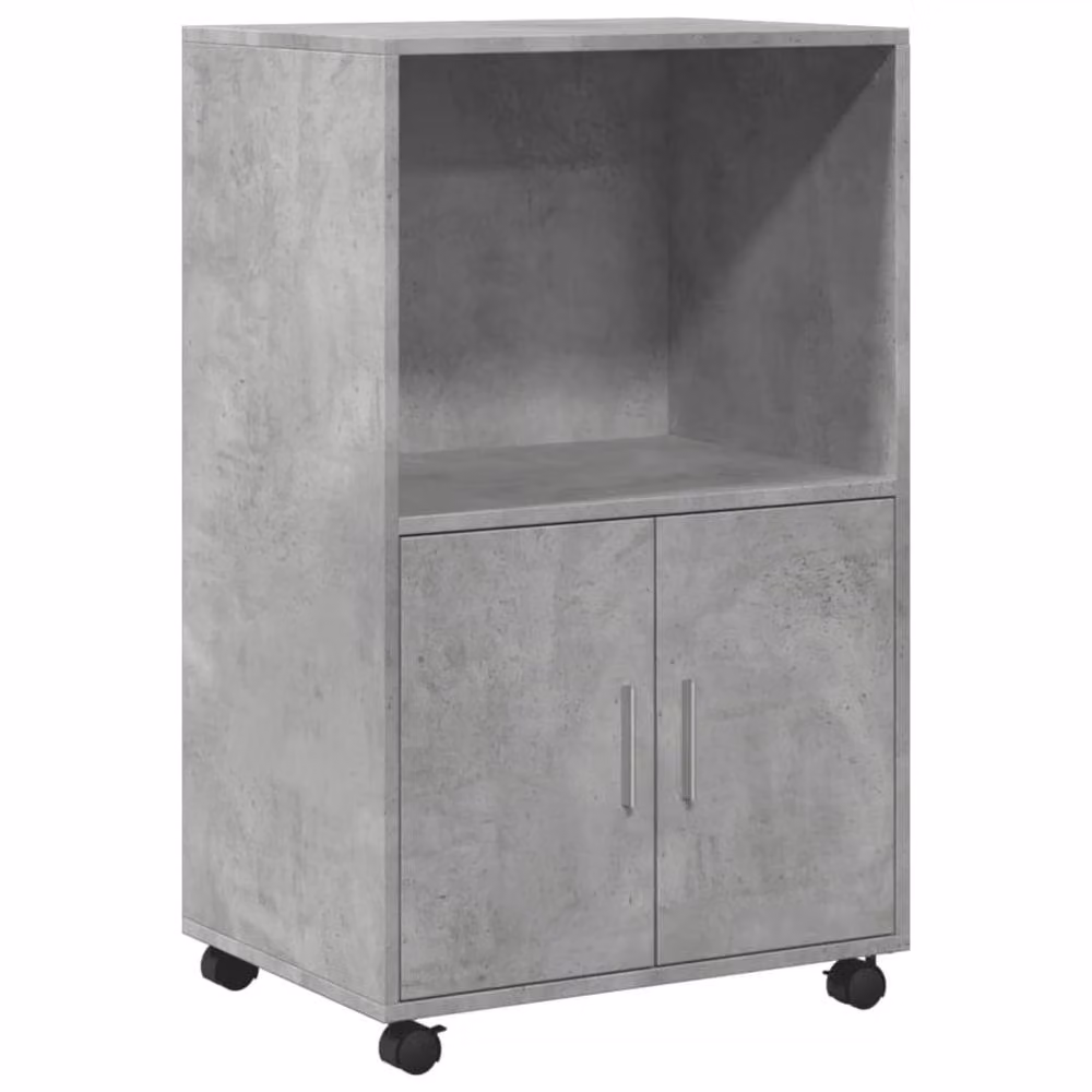 Berkfield Home Rolling Cabinet in Concrete Grey, W/D/H: 55 x 40 x 91 cm – 3