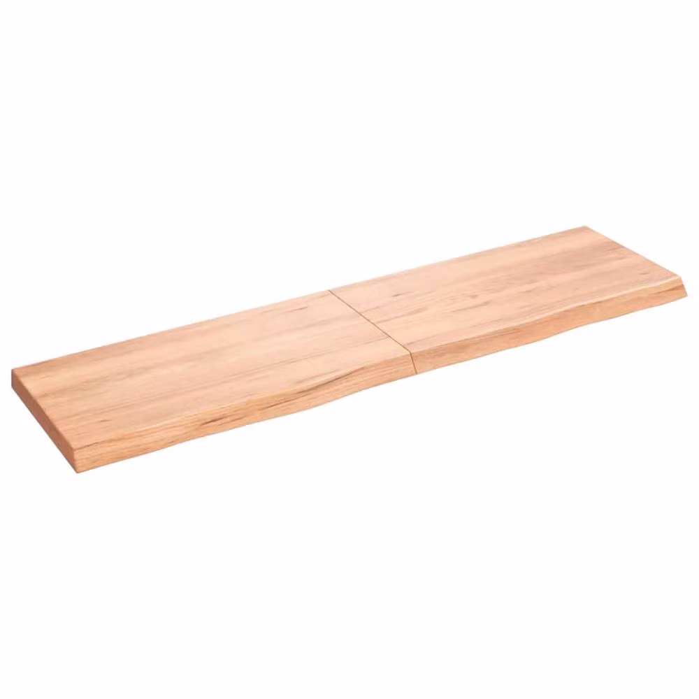 Berkfield Home Bathroom Countertop Solid Wood Shelf, Brown, W: 120 cm, D: 30 cm, H: 2-4 cm – 2
