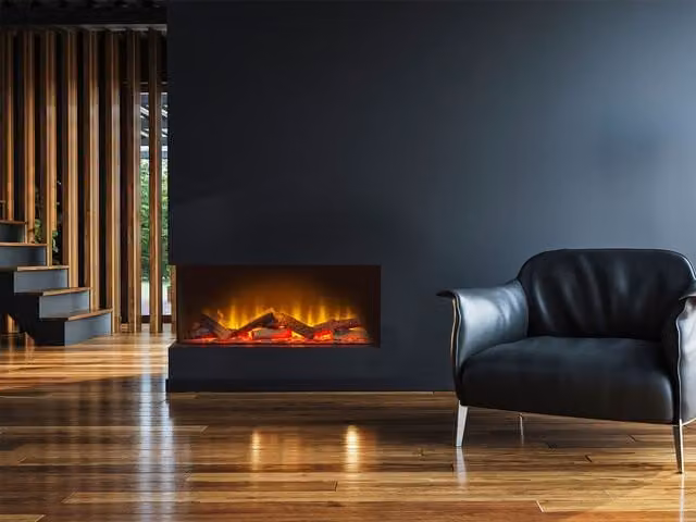Acantha Aspire 75 Corner View Media Wall Electric Fire, Black – 1