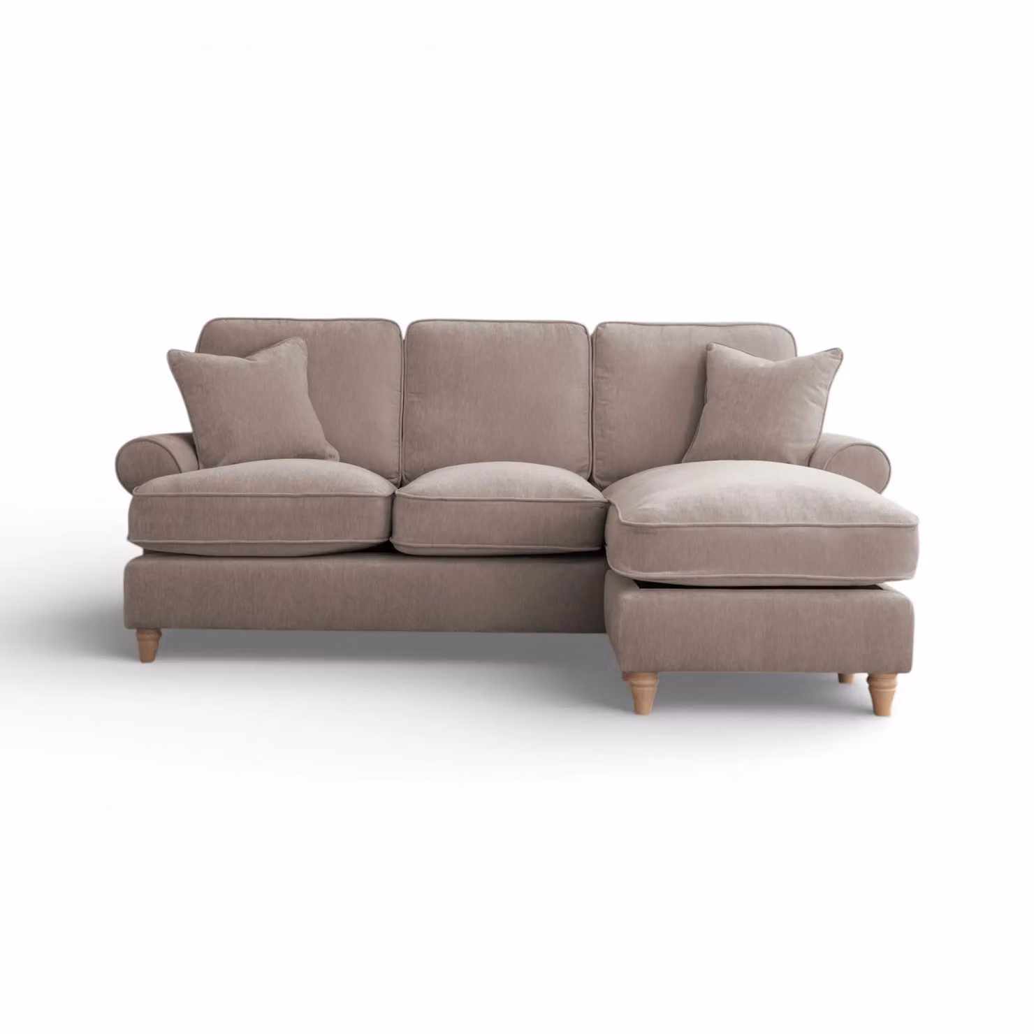 The Great Sofa Company Ezra Right Hand Velvet Chaise Sofa in Taupe – 2