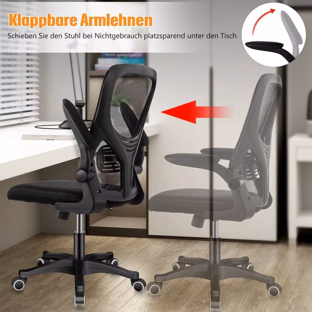 Kelvenix Black Fabric Massage Office Chair with 2-Point Massage and Swivel Function – 3