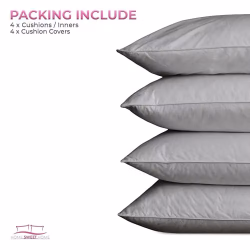 Home Sweet Home UK Waterproof Outdoor Garden Square Cushion Set, Pack of 4, Grey, W/D/H: 45 x 45 x 45 cm – 5