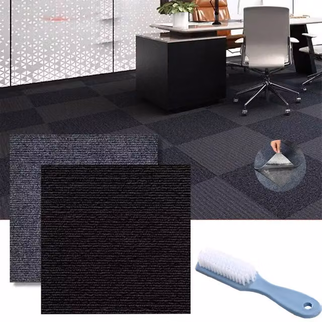 SPETLEK Self Adhesive Grey Polyester Carpet Tiles for Commercial Retail and Office Flooring