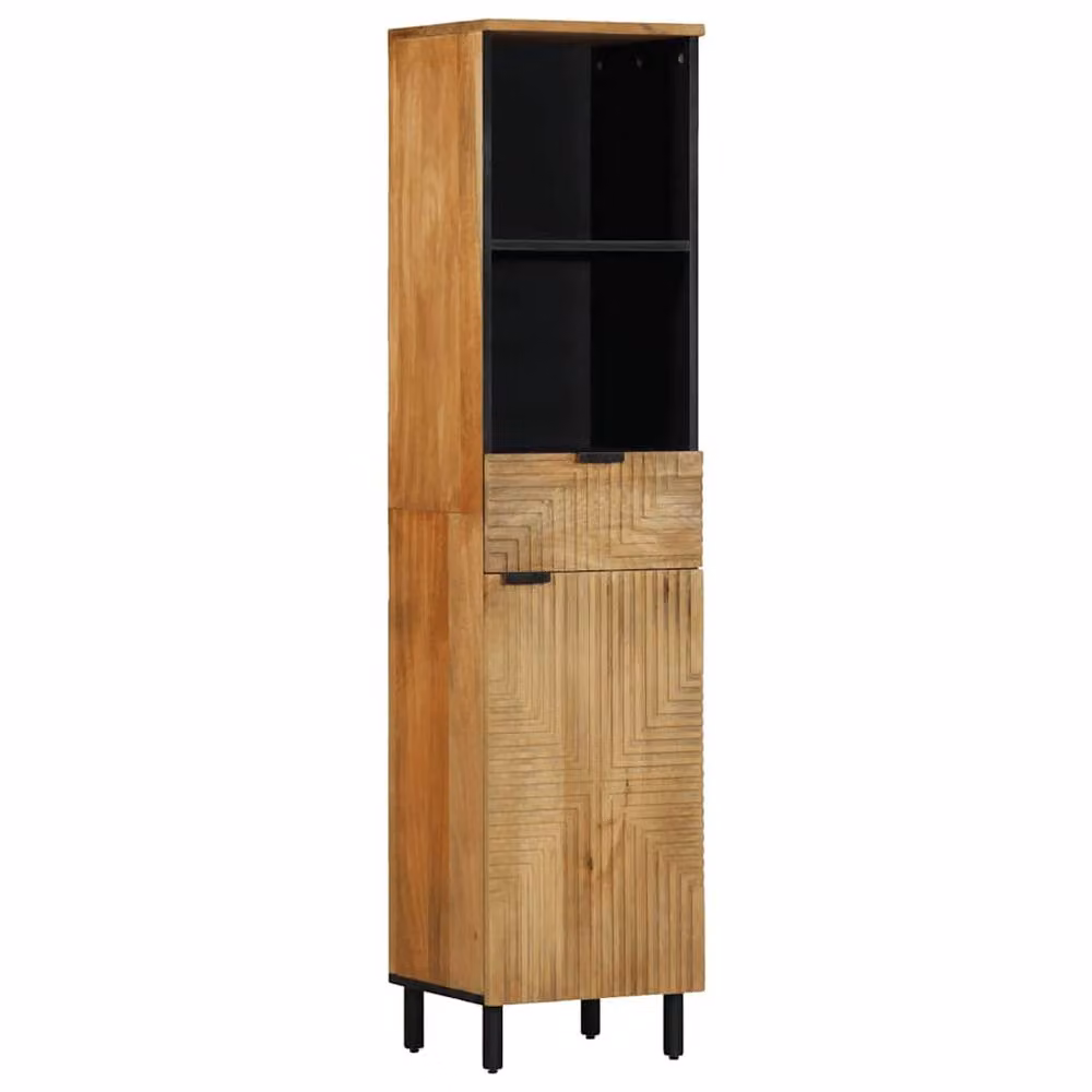 Berkfield Home Beautiful Brown Mango Wood Bathroom Cabinet, W/D/H: 38 x 33 x 160 cm – 2