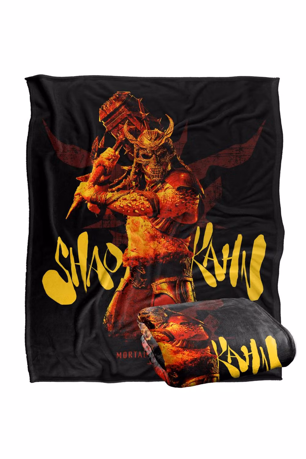 Warner Bros. Mortal Kombat 2 Shao Kahn Hammer Super Soft Fluffy Polyester Throw Blanket in Black and Multicolour, Large – 2
