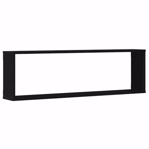 vidaXL Set of 2 Modern Wall-Mounted Cube Shelves in Black Oak, W/D/H: 100 x 15 x 30 cm – 3