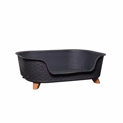 Samuel ALEXANDER Grey Plastic Raised Pet Basket with Legs W: 77 cm, D: 58 cm