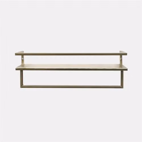 OHS 2 Tier Wall Mounted Towel Rail with Shelf, Gold, W/D/H: 45 x 12 x 15 cm – 2