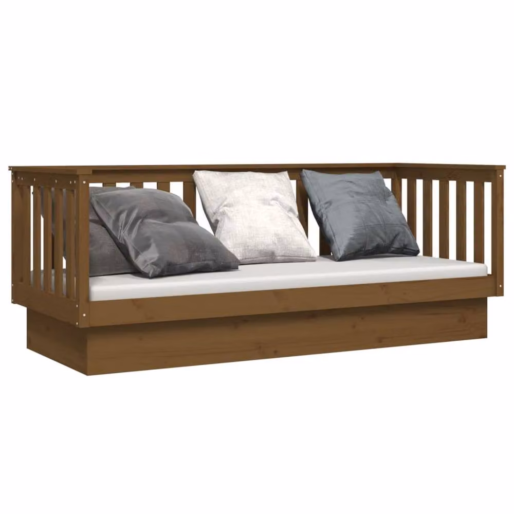 Berkfield Home Rustic Solid Wood Pine Day Bed in Honey Brown, W: 75 cm, L: 190 cm – 3