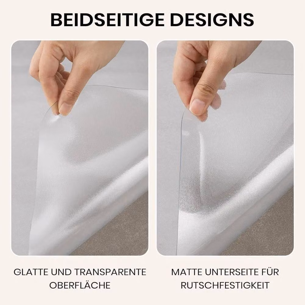 FLAVORA Transparent Clear PVC Floor Protector Mat, Diameter: 100 cm – 4