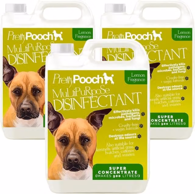 Pretty Pooch Lemon Multipurpose 3 in 1 Anti Bacterial Disinfectant, Yellow, 15 kg