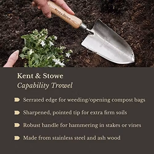 Kent & Stowe Capability Stainless Steel Garden Trowel in Silver and Grey – 2